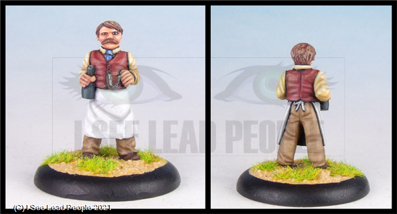 Saloon Barman with bottle